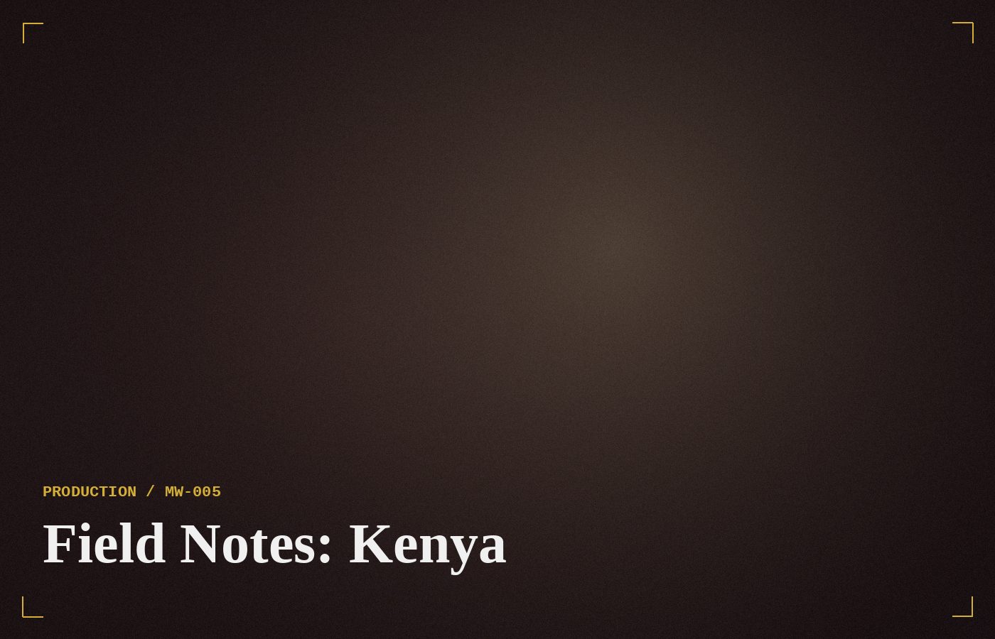 Field Notes: Kenya